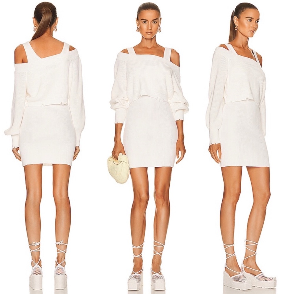 NWT SER.O.YA Janelle Dress in White Size Small Sweater Dress Retrofete F…